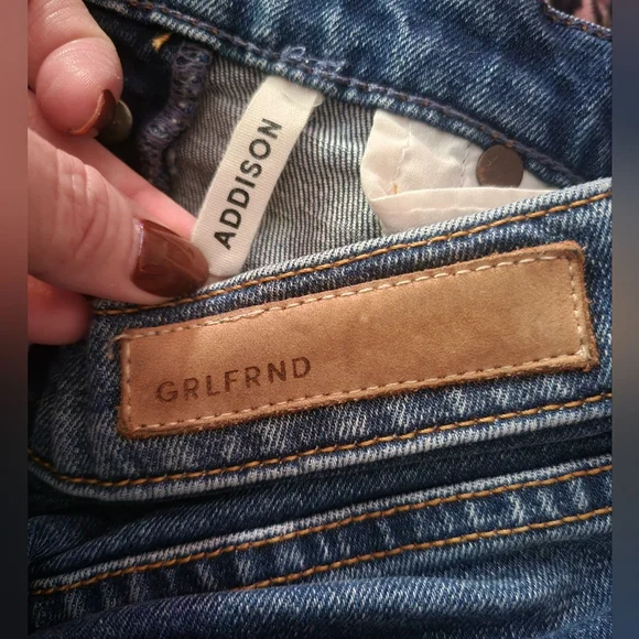 GRLFRND Split Hem 'Addison'‎ Jeans Beginners Luck Wash 24 Button Fly Made In USA - Picture 9 of 12